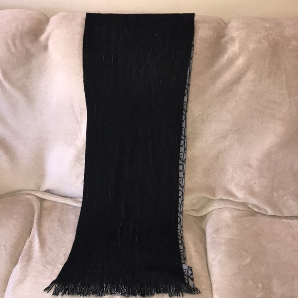 Calvin Klein black and grey CK logo scarf 💕 78” - Picture 7 of 9